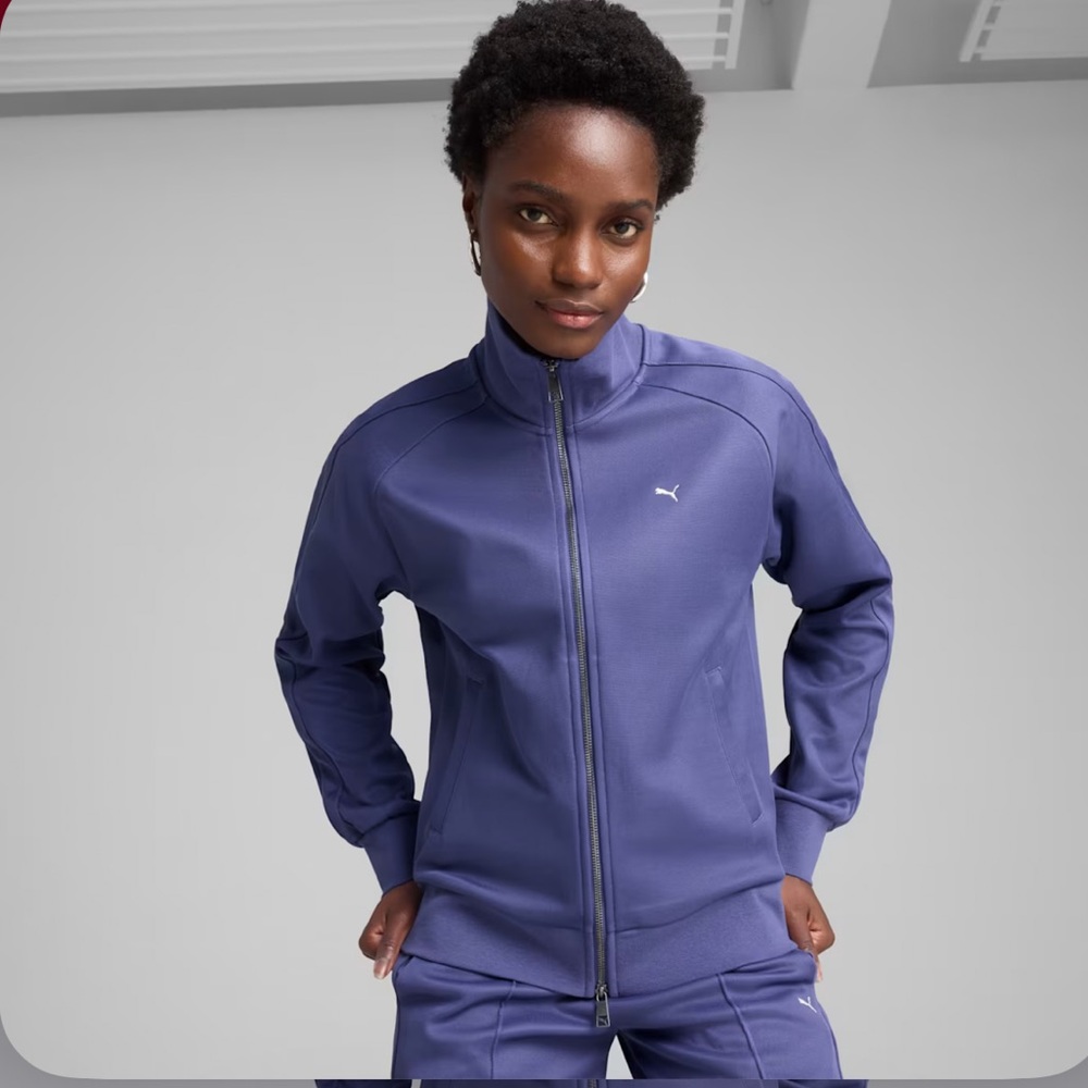 Puma T7 Women's Relaxed Fit Track Jacket - Blue Crystal